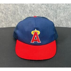 RARE Vintage California Angels MLB ANNCO Trucker Adjustable Snapback Hat EUC